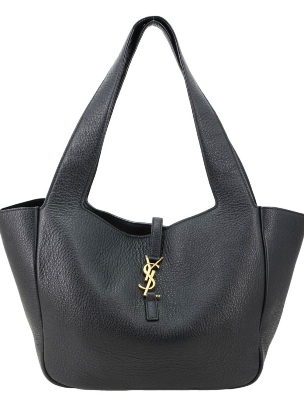 Yves Saint Laurent  Le 5 a 7 Bea Grained Leather Tote Bag Black